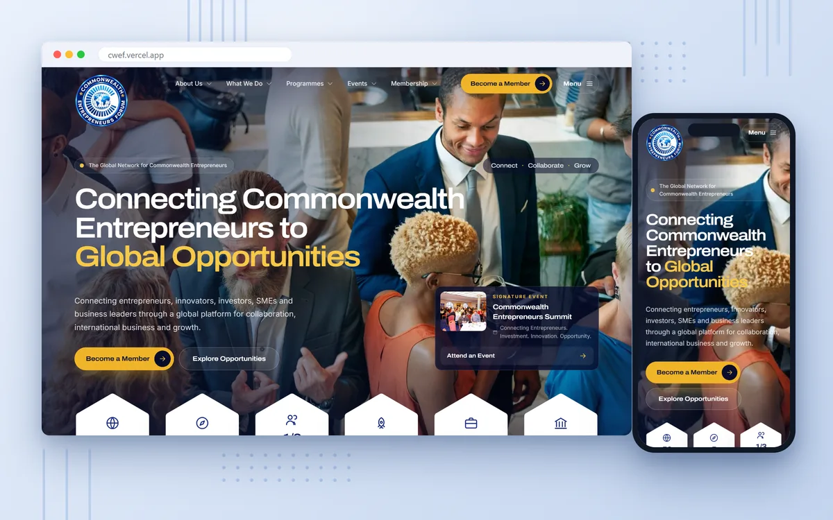 Commonwealth Entrepreneurs Forum, screenshot