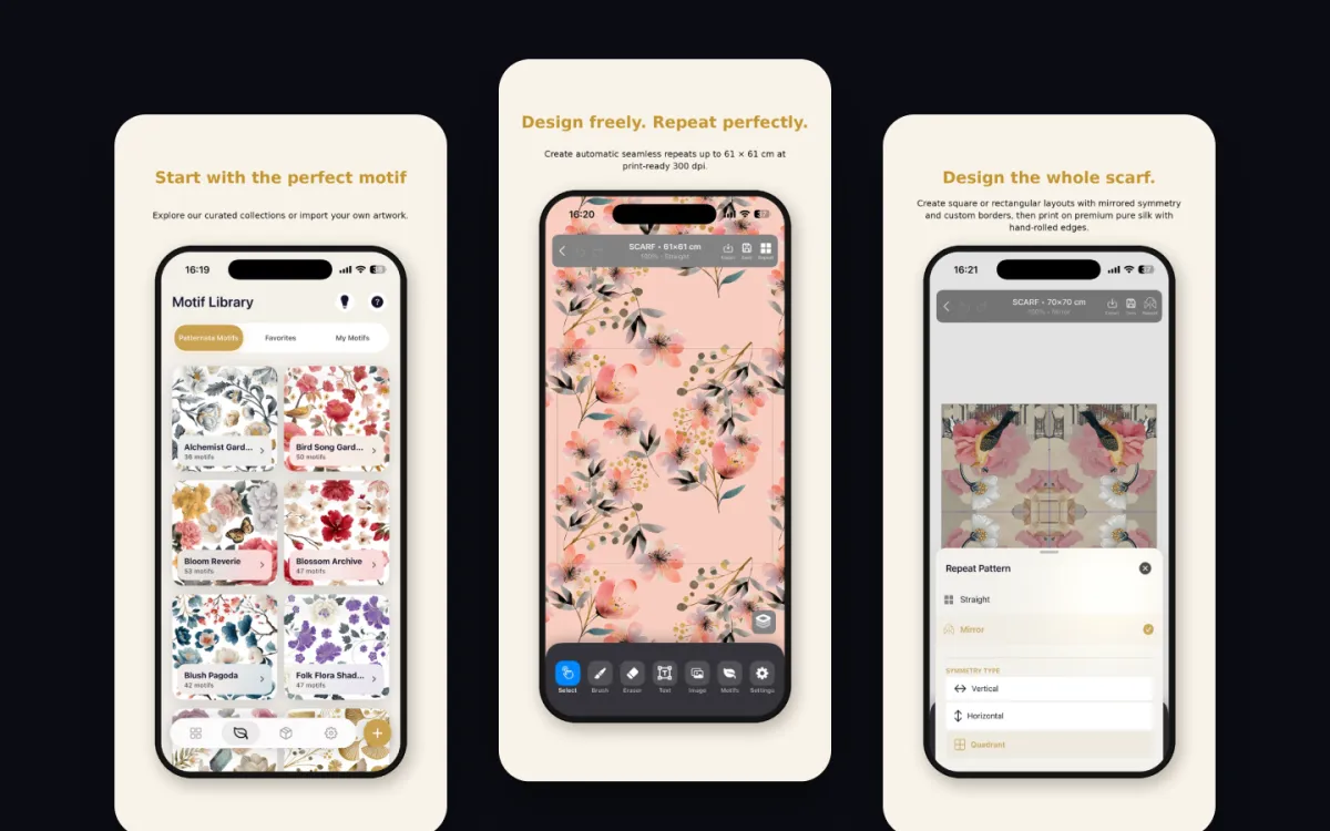 Patternata, Mobile App, screenshot