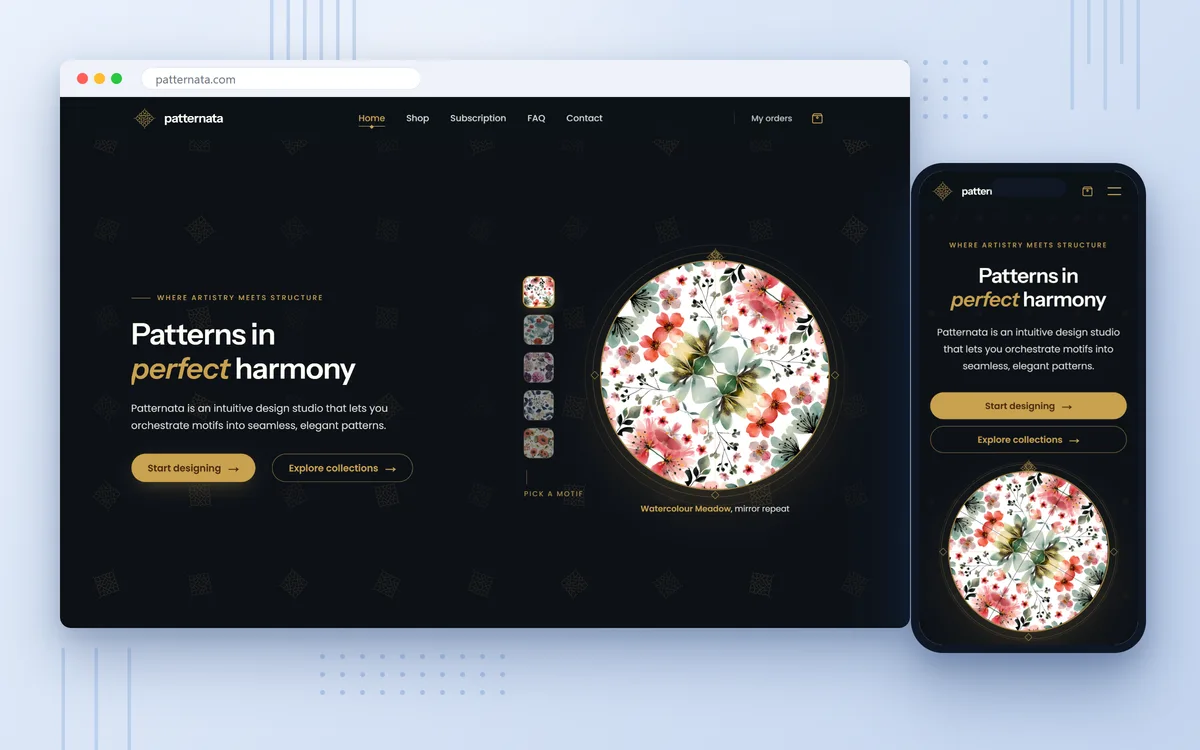 Patternata, Web Application, screenshot