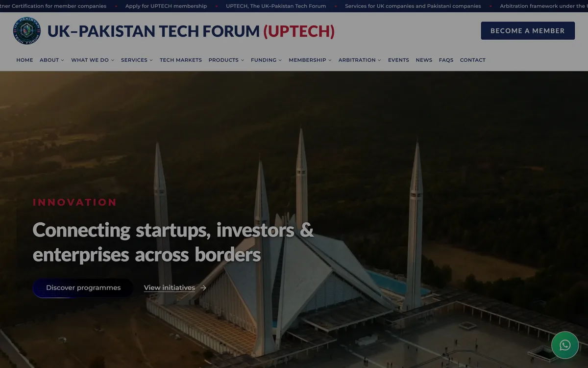 UPTECH, UK-Pakistan Tech Forum, screenshot